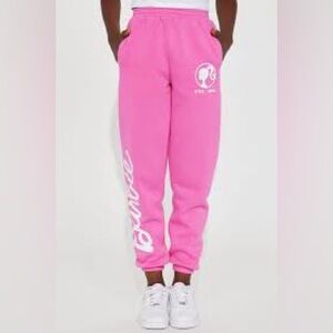 Women’s Barbie Pink Logo Sweatpants and matching T-shirt